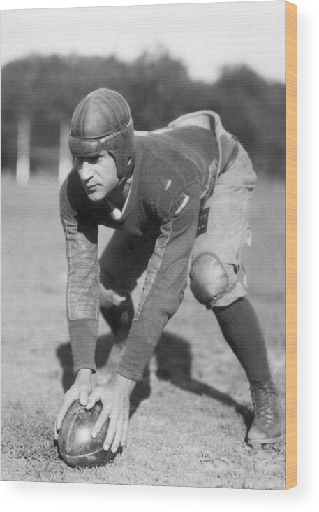 1924 Wood Print featuring the photograph Penn Sate Football Captain by Underwood Archives