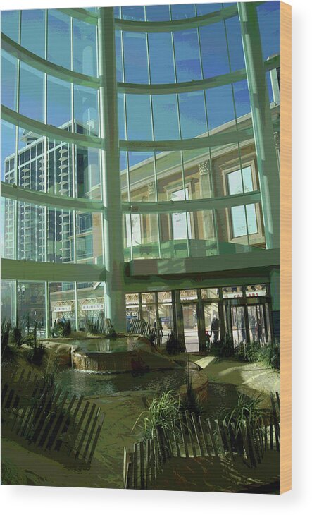 Building Wood Print featuring the photograph Pier Shopping Tower II by Margie Avellino