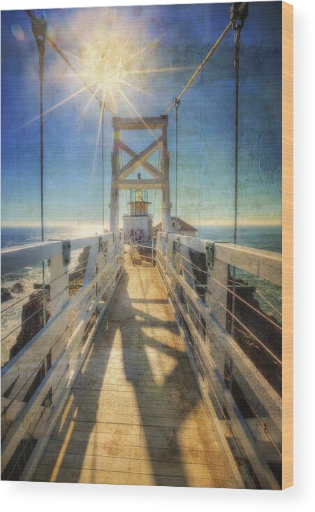 Lighthouses Wood Print featuring the photograph Point Bonita Lighthouse and Bridge 2 - Marin Headlands by Jennifer Rondinelli Reilly - Fine Art Photography
