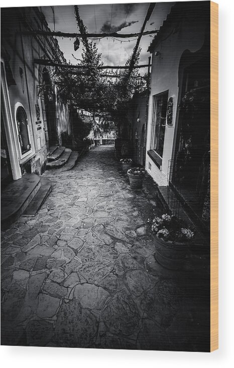 Travel Wood Print featuring the photograph Positano Walkway by Matthew Onheiber