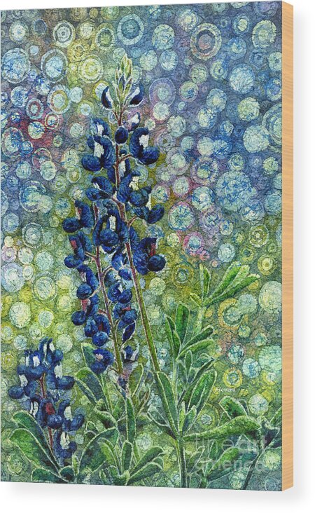 Bluebonnet Wood Print featuring the painting Pretty in Blue by Hailey E Herrera
