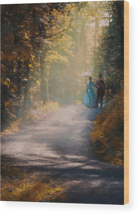 Promenade Wood Print featuring the photograph Promenade d'Antan by Jean-Pierre Ducondi