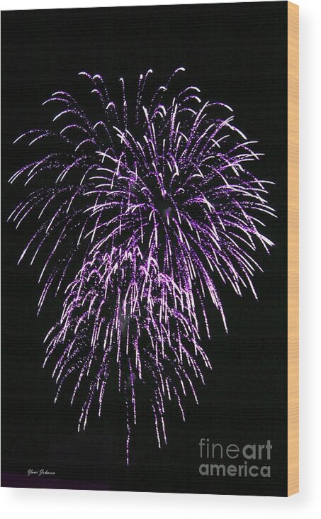 Fireworks Wood Print featuring the photograph Purple fire by Yumi Johnson