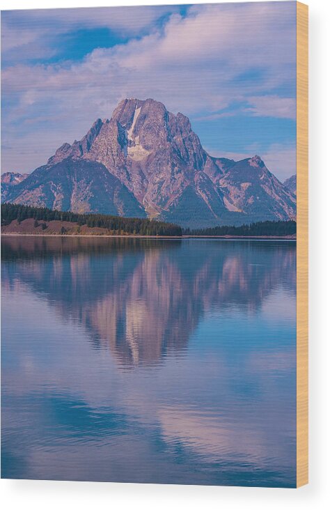 Brenda Jacobs Photography & Fine Art Wood Print featuring the photograph Reflections of Mount Moran by Brenda Jacobs