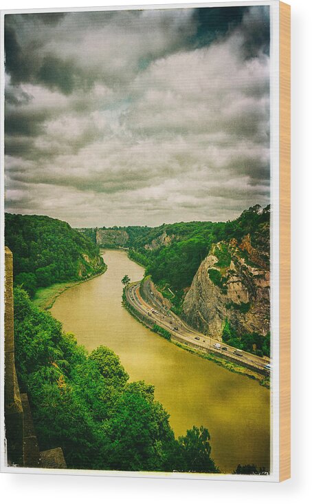 Avon Gorge Wood Print featuring the photograph River Avon Curvature as seen from Clifton Suspension Bridge by Lenny Carter