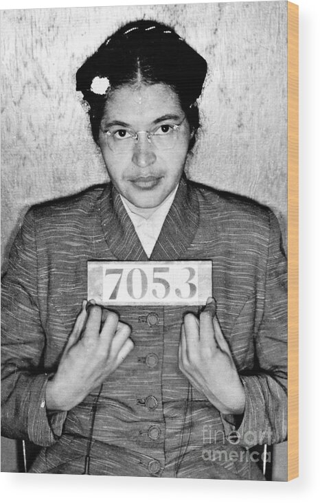 Rosa Wood Print featuring the photograph Rosa Parks by Unknown