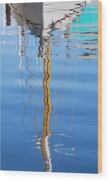 Sailboat Wood Print featuring the photograph Sailboat Reflection by Jani Freimann