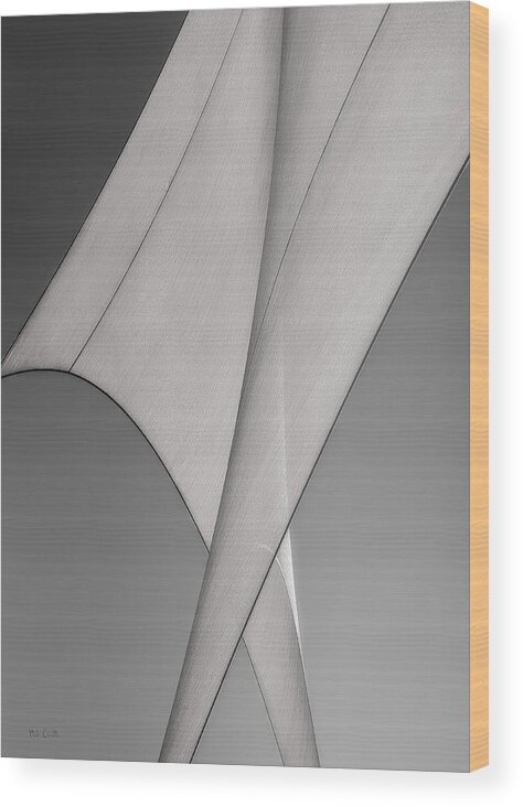Abstract Wood Print featuring the photograph Sailcloth Abstract Number 3 by Bob Orsillo