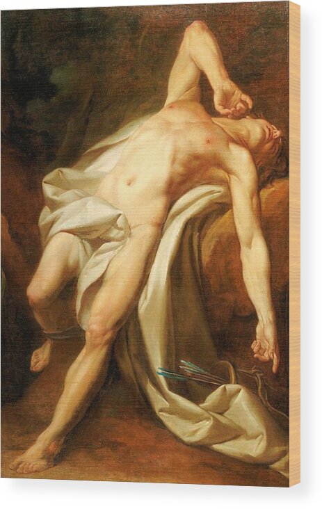 Saint Sebastian Wood Print featuring the painting Saint Sebastian by Nicolas Guy Brenet