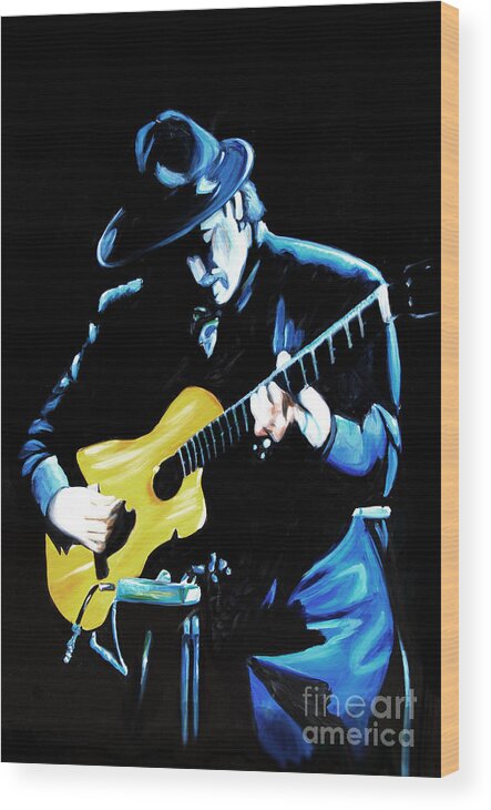 Oil On Canvas Wood Print featuring the painting Santana by Nancy Bradley