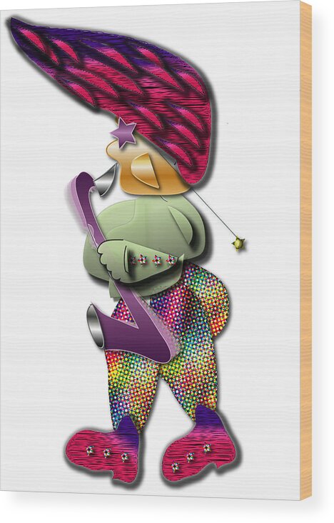 Saxophone Player Wood Print featuring the digital art Sax Man by Marvin Blaine