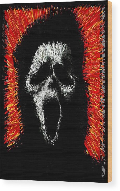 Scream Wood Print featuring the painting Scream by Brett Sixtysix