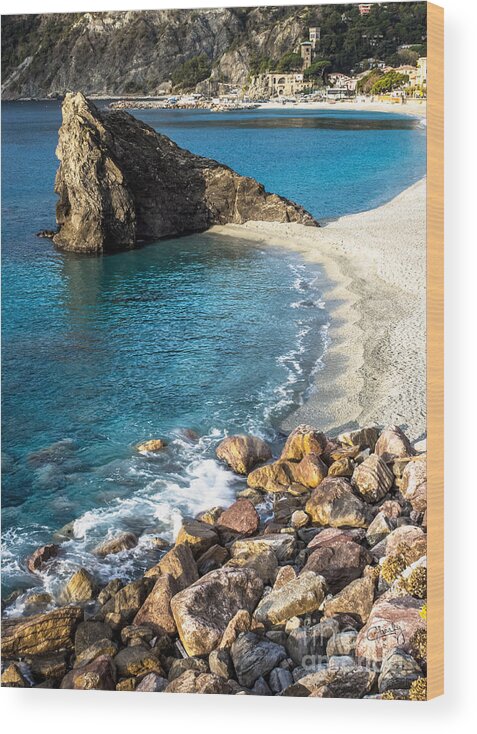 Sea Stack Wood Print featuring the photograph Sea Stack of Monterosso by Prints of Italy