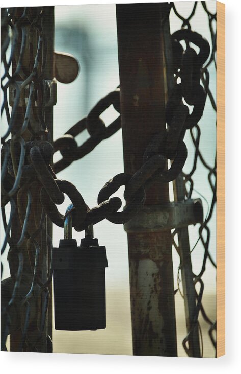 Padlock Wood Print featuring the photograph Sealed by Rebecca Sherman