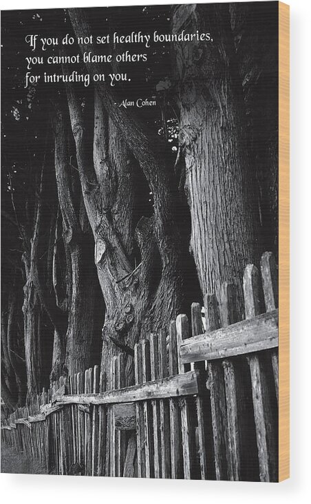 Quotation Wood Print featuring the photograph Setting Boundaries by Mike Flynn