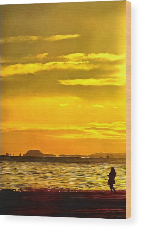 Sea Wood Print featuring the photograph Spanish marine sunset by Mick Flynn