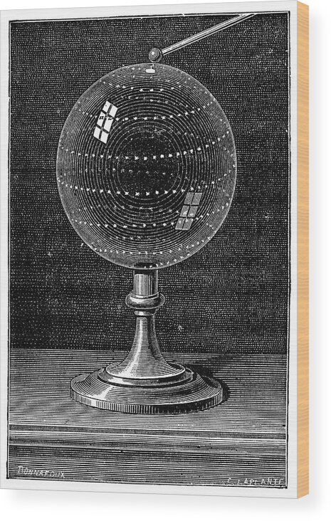 Globe Wood Print featuring the photograph Sparkling Globe by Science Photo Library