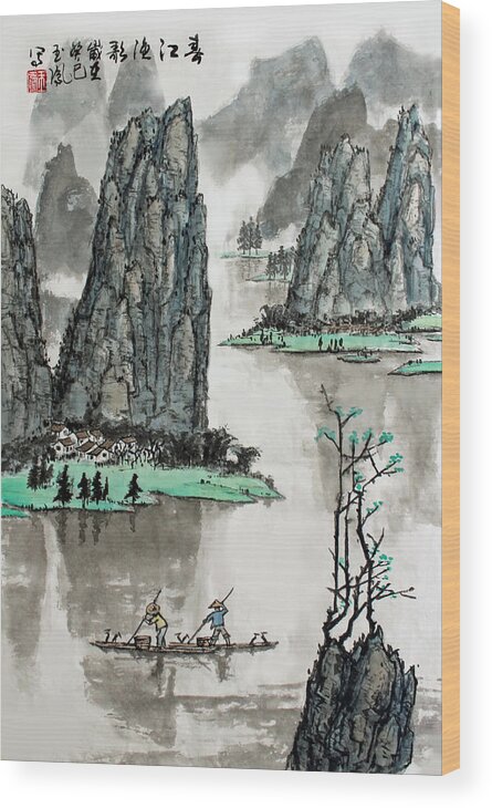 Li River Wood Print featuring the photograph Spring River by Yufeng Wang