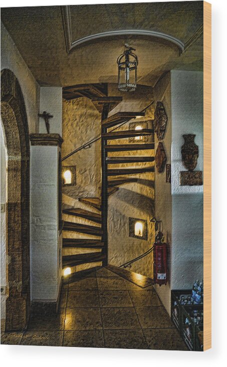 Staircase Photographs Wood Print featuring the photograph Staircase - Spiral III by Robert Culver