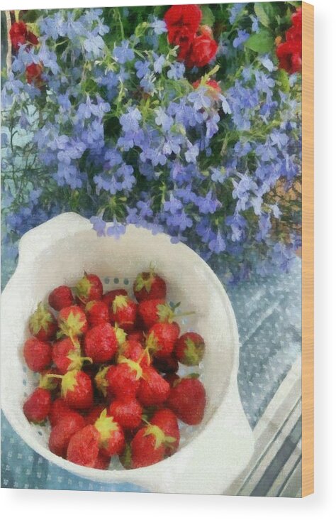 Strawberries Wood Print featuring the photograph Summertime Table by Michelle Calkins
