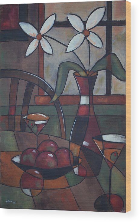 Dining Wood Print featuring the painting Table 42 by Glenn Pollard