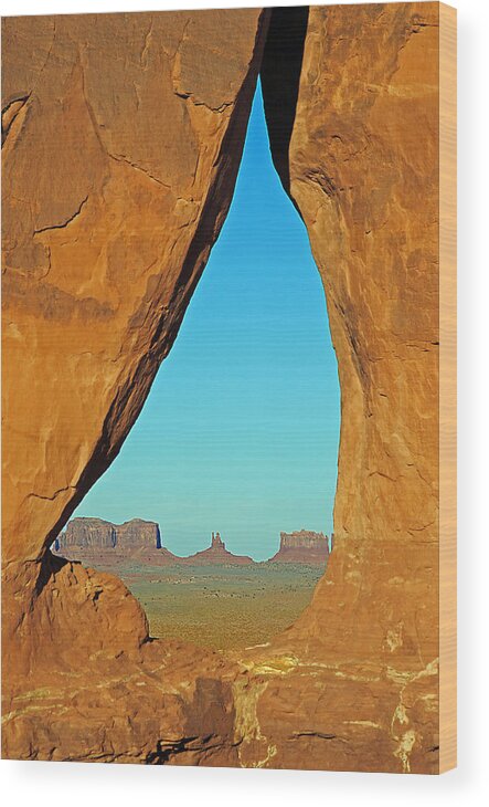 Monument Valley Wood Print featuring the photograph Tear Drop Arch Monument Valley by JustJeffAz Photography