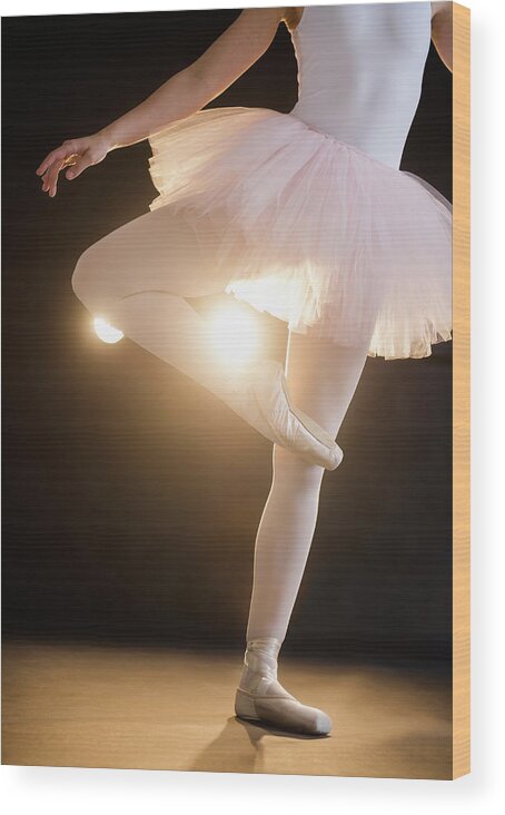 Ballet Dancer Wood Print featuring the photograph Teenage 16-17 Ballerina On Stage by Jamie Grill