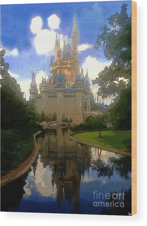 Art Wood Print featuring the painting The House of Cinderella by David Lee Thompson