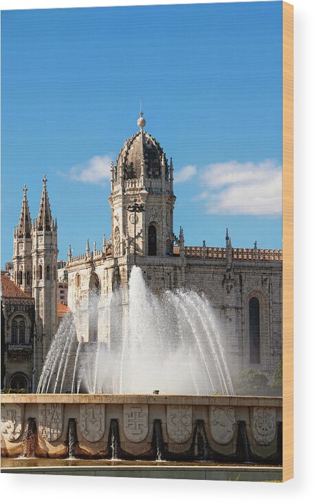 Built Structure Wood Print featuring the photograph The Jeronimos Monastery by Sebastian Condrea