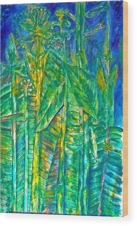 Landscape Wood Print featuring the painting The Jungle Song by Joe Roache