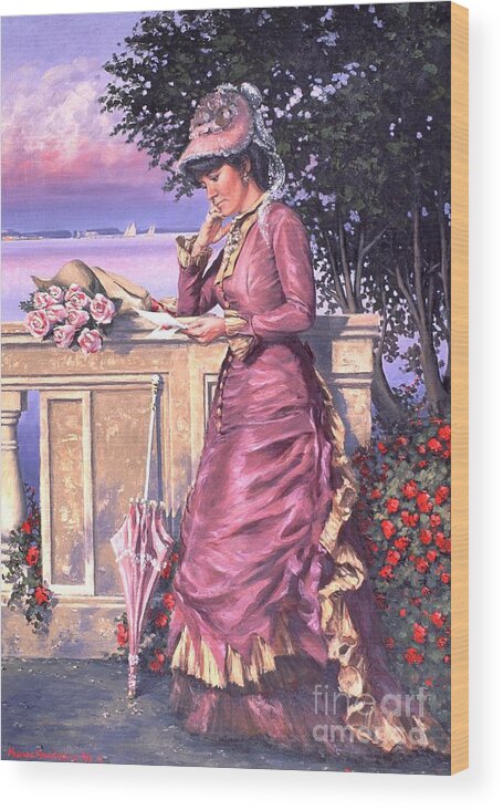Romantic Victorian Wood Print featuring the painting The Letter by Michael Swanson