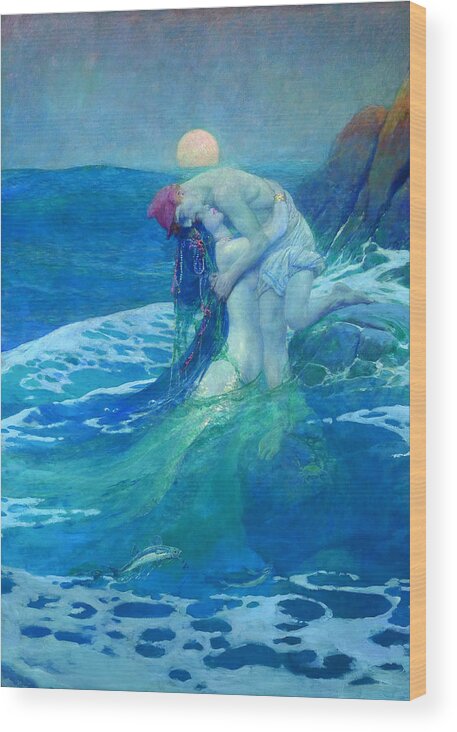 Howard Pyle Wood Print featuring the painting The Mermaid by Howard Pyle