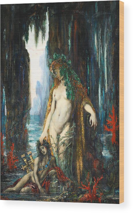 Gustave Moreau Wood Print featuring the painting The Poet and the Siren by Gustave Moreau