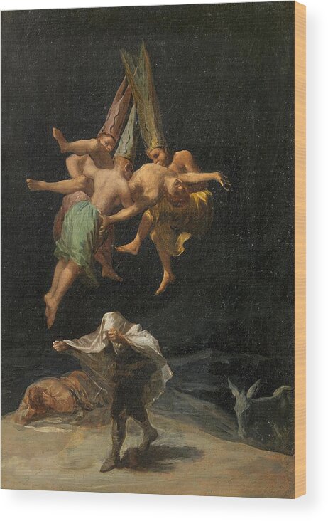 1797 Wood Print featuring the painting The Witches' Flight by Francisco Goya