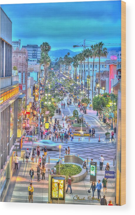 Third Street Promenade Wood Print featuring the photograph Third Street Promenade by Chuck Staley