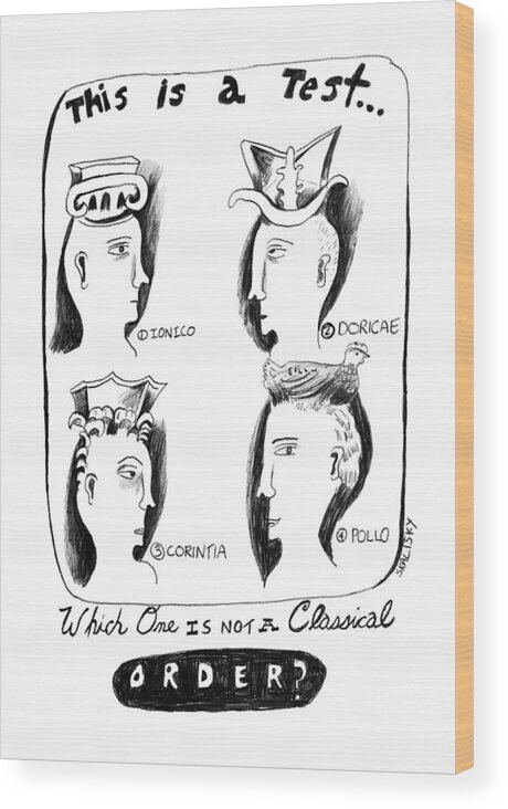 
This Is A Test: Which One Is Not A Classical Order?: L)ionico Wood Print featuring the drawing This Is A Test by Stephanie Skalisk