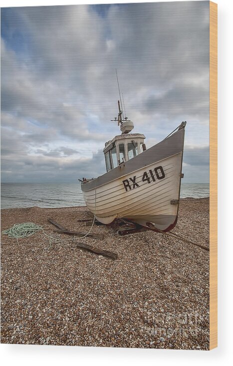 Fishing Boat Dungeness Wood Print featuring the photograph Three Sisters Fishing Boat by Bel Menpes