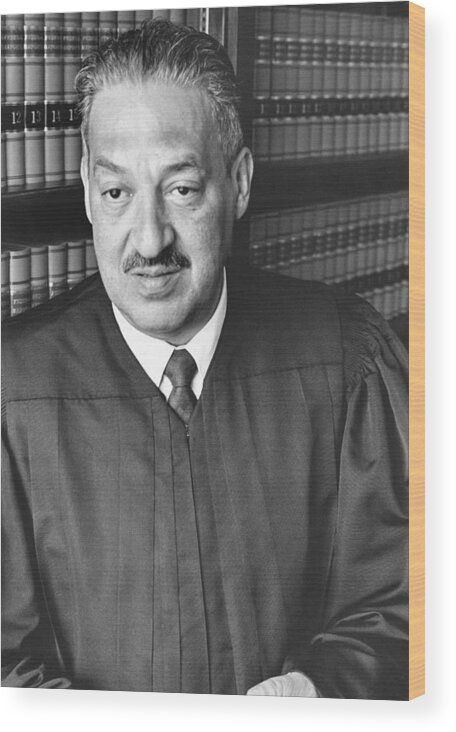 Judge Wood Print featuring the photograph Thurgood Marshall by Rollie McKenna