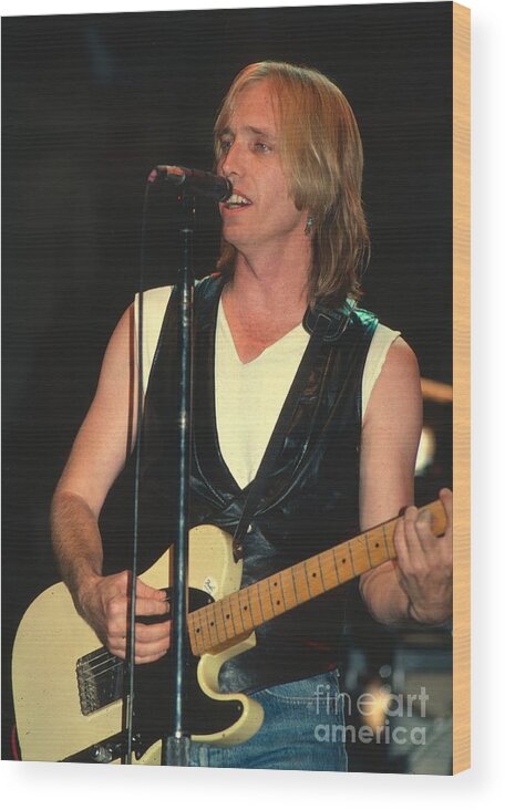 Tom Petty Wood Print featuring the photograph Tom Petty by David Plastik
