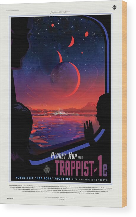 Trappist-1 Wood Print featuring the photograph Trappist-1 Planetary Tourism by Nasa/jpl-caltech/science Photo Library