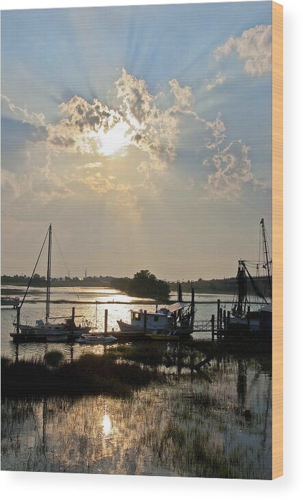 Sunset Wood Print featuring the photograph Tybee Sunset by Carol Erikson