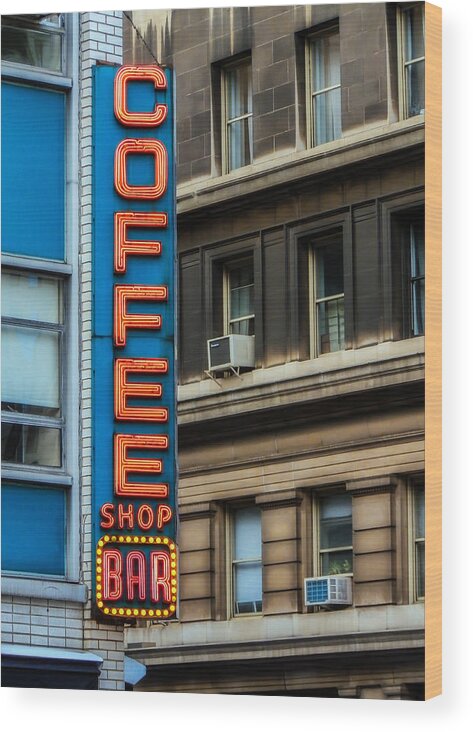 Union Square Wood Print featuring the photograph Union Square Coffee Shop Sign by Jon Woodhams
