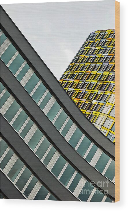 Adac Wood Print featuring the photograph urban rectangles III by Hannes Cmarits