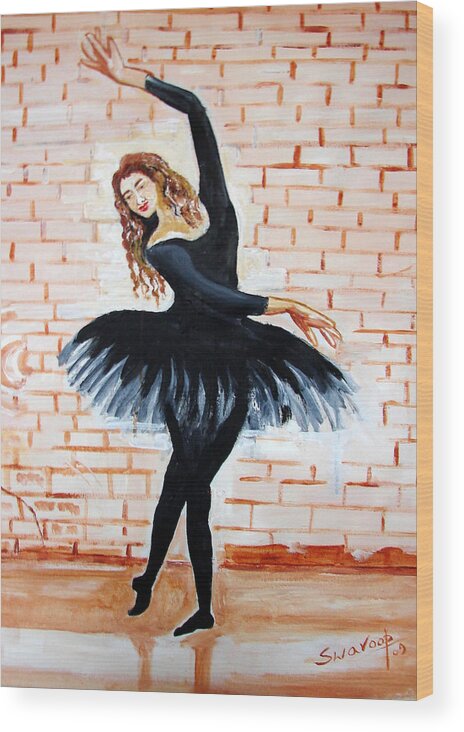 Us Ballet Dances Wood Print featuring the painting U.s Ballet Dance-7 by Anand Swaroop Manchiraju