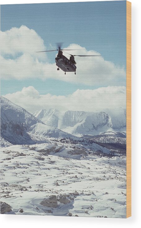 Aircraft Wood Print featuring the photograph USA, California, Chinook Search by Gerry Reynolds