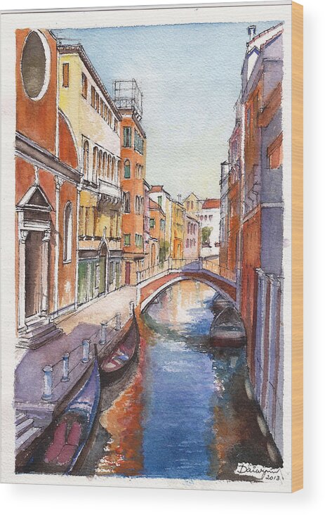 Venice Wood Print featuring the painting Venice in Spring by Dai Wynn