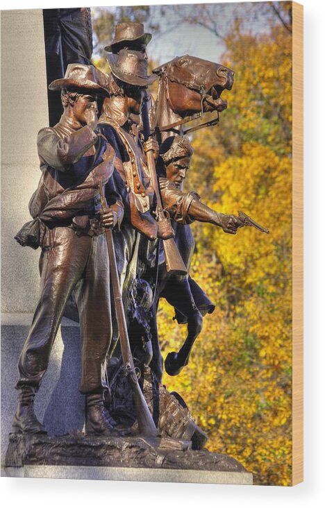 Civil War Wood Print featuring the photograph Virginia to Her Sons at Gettysburg - War Fighters - Band of Brothers 1A by Michael Mazaika