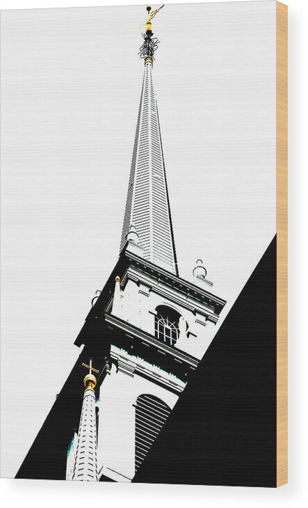 Steeple Wood Print featuring the photograph Walking through Boston 1 by Norma Brock