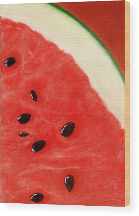 Malakhova Wood Print featuring the painting Watermelon by Anastasiya Malakhova