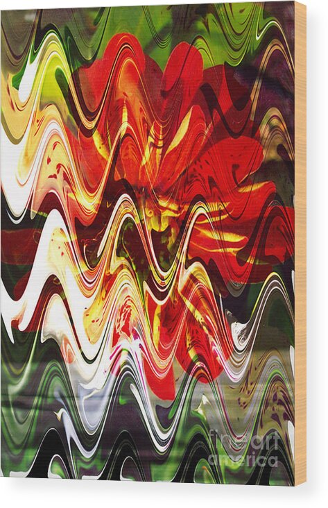Digital Image Wood Print featuring the digital art Waves by Yael VanGruber